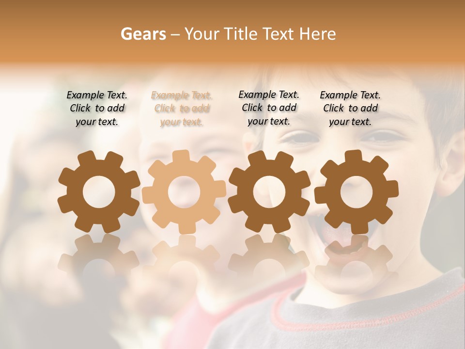 A Group Of Children With Their Mouths Open PowerPoint Template