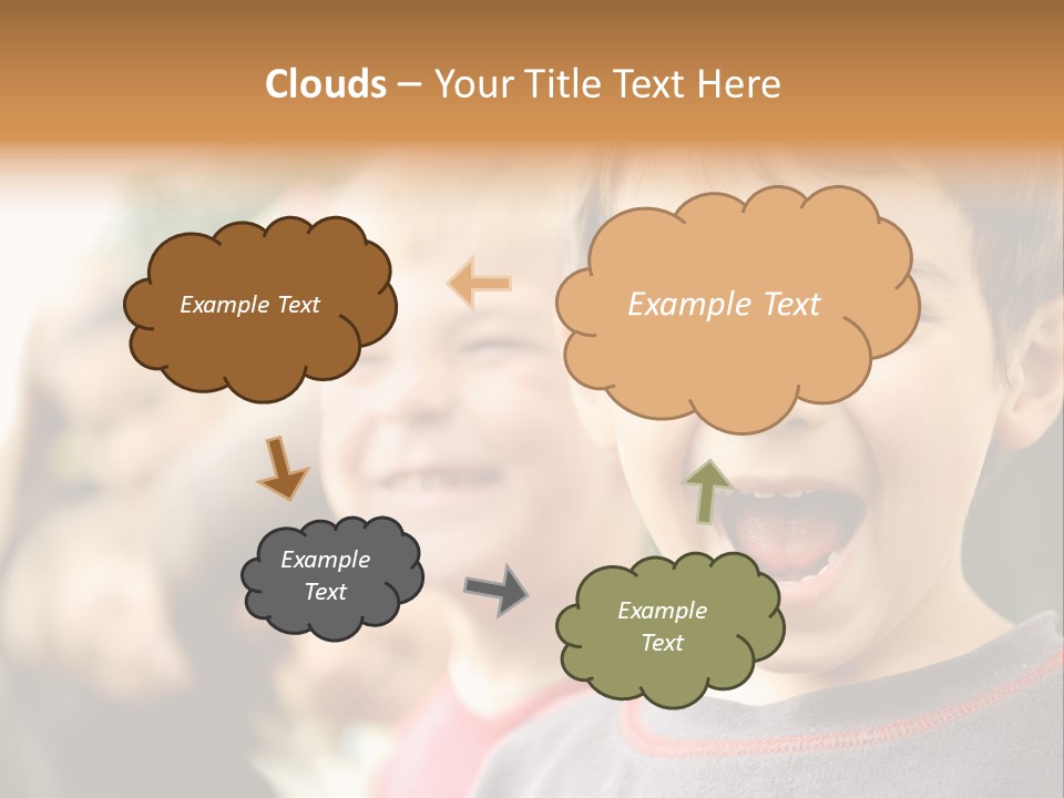 A Group Of Children With Their Mouths Open PowerPoint Template