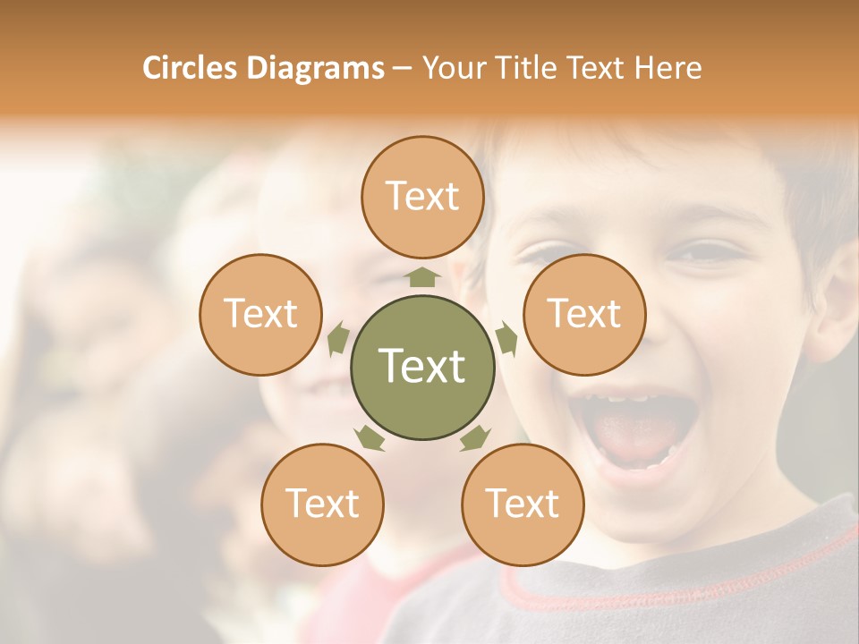 A Group Of Children With Their Mouths Open PowerPoint Template