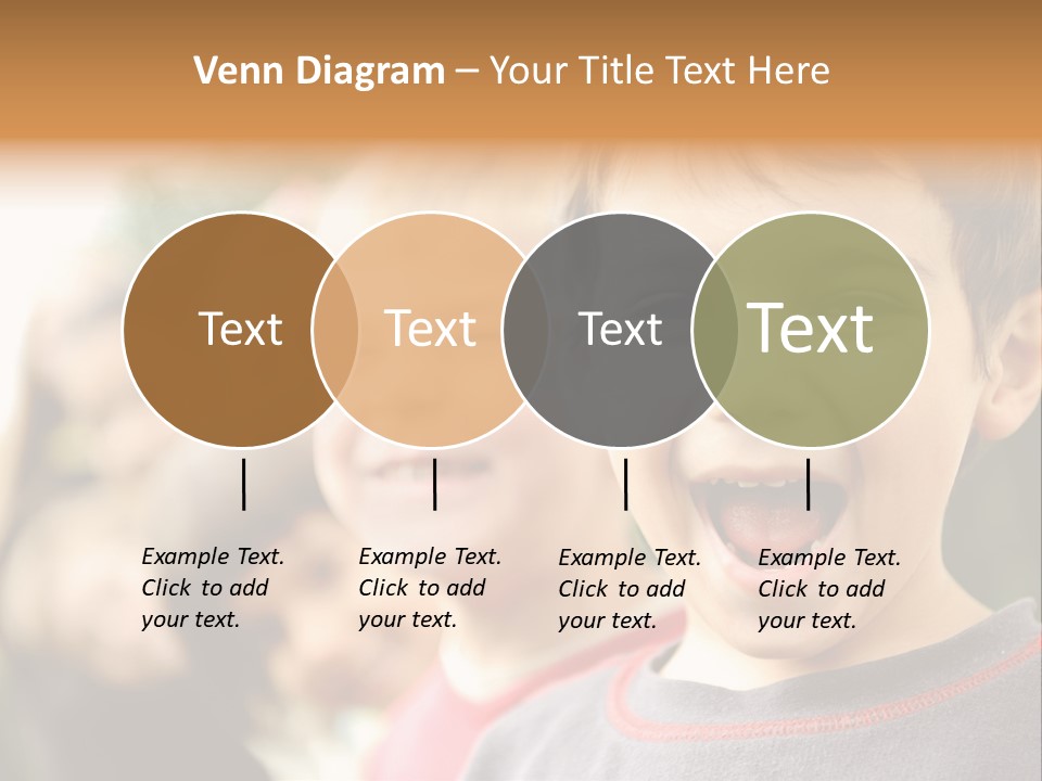 A Group Of Children With Their Mouths Open PowerPoint Template