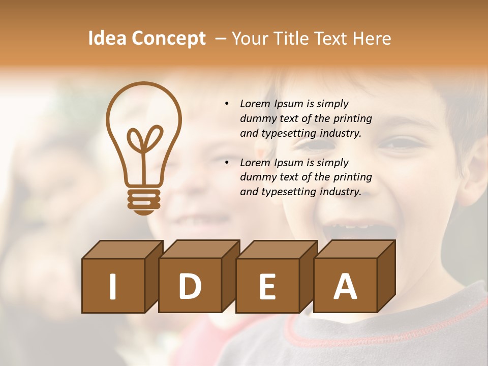 A Group Of Children With Their Mouths Open PowerPoint Template