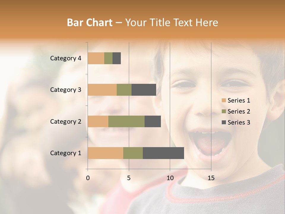 A Group Of Children With Their Mouths Open PowerPoint Template