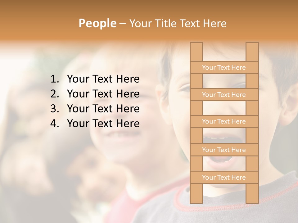A Group Of Children With Their Mouths Open PowerPoint Template