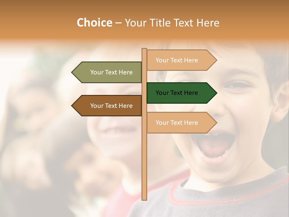 A Group Of Children With Their Mouths Open PowerPoint Template