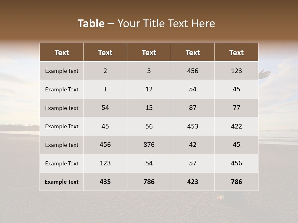 A Woman Standing On A Beach With Her Arms In The Air PowerPoint Template