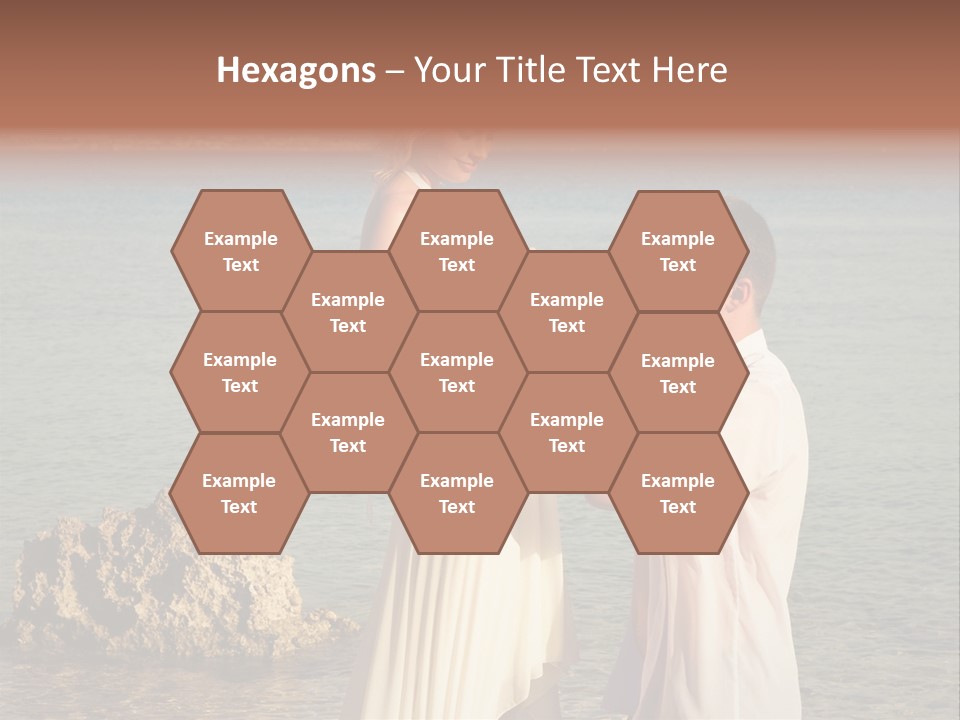 A Man And Woman Standing On A Beach Holding Hands PowerPoint Template