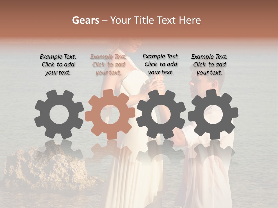 A Man And Woman Standing On A Beach Holding Hands PowerPoint Template