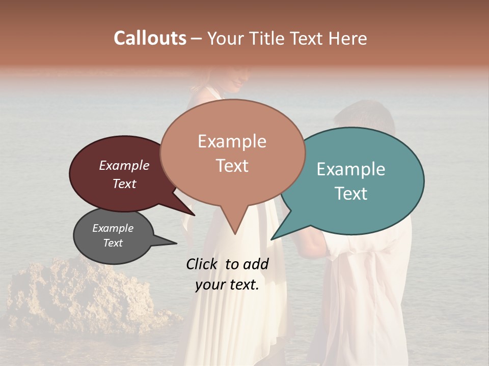 A Man And Woman Standing On A Beach Holding Hands PowerPoint Template