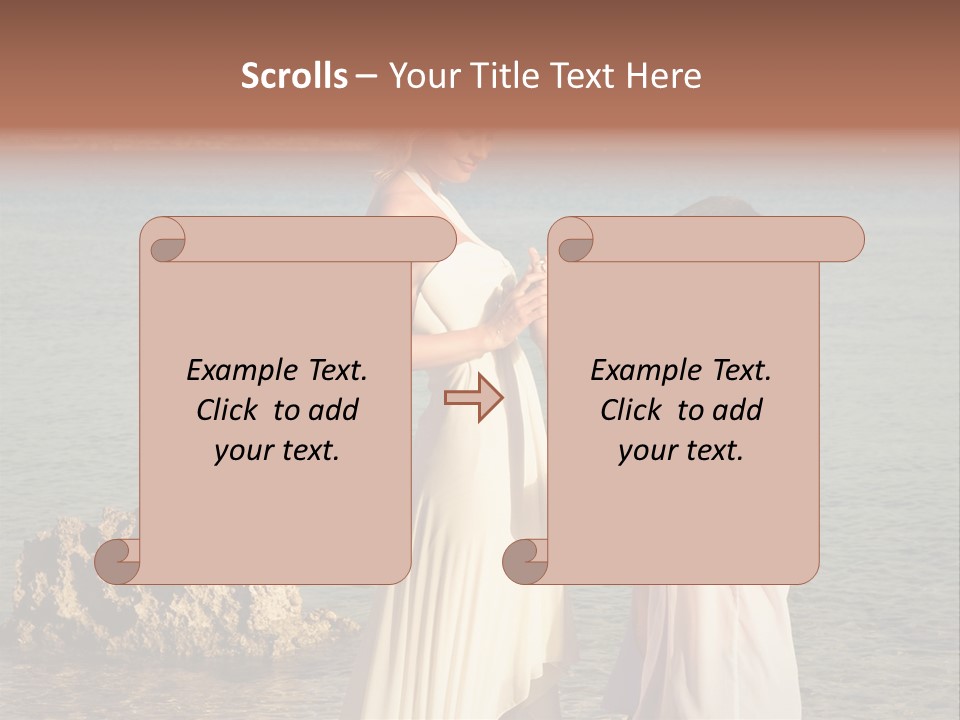 A Man And Woman Standing On A Beach Holding Hands PowerPoint Template