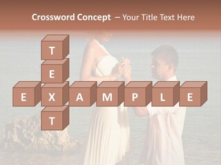 A Man And Woman Standing On A Beach Holding Hands PowerPoint Template