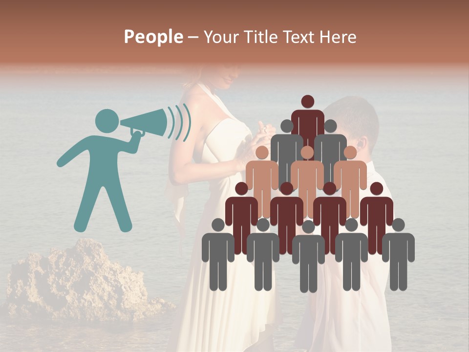 A Man And Woman Standing On A Beach Holding Hands PowerPoint Template