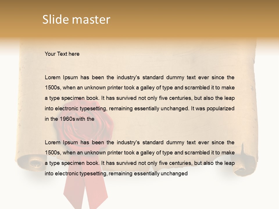 Ribbon Sheet White PowerPoint Template