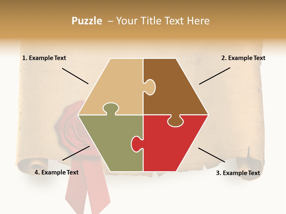 Ribbon Sheet White PowerPoint Template