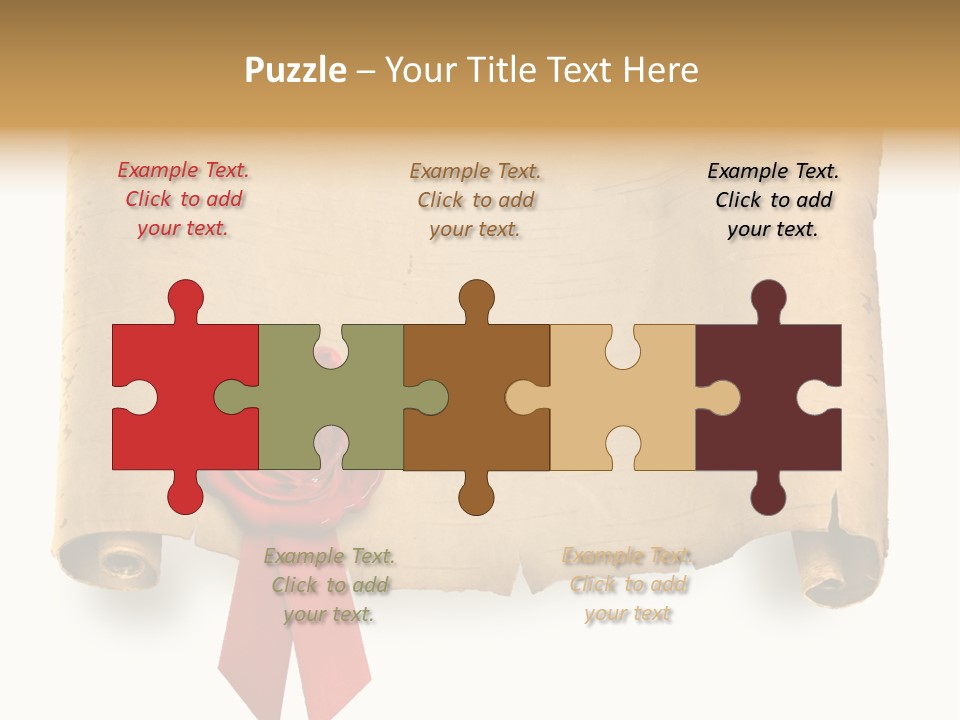 Ribbon Sheet White PowerPoint Template