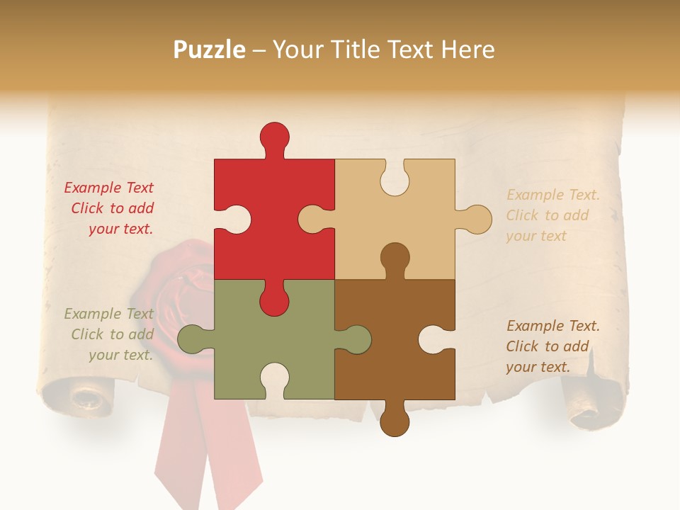 Ribbon Sheet White PowerPoint Template