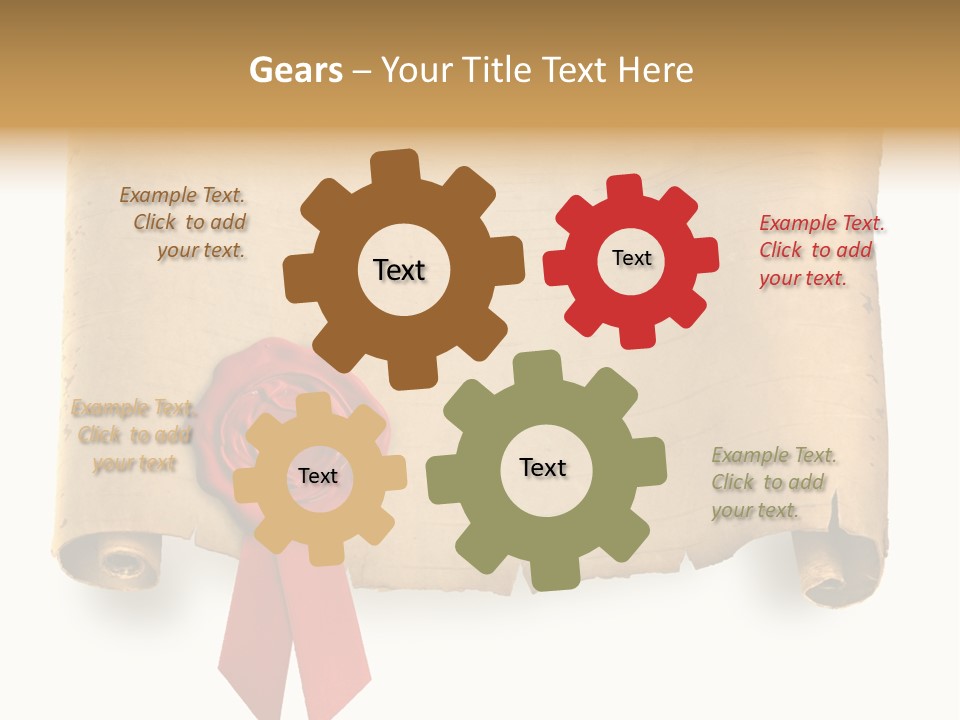 Ribbon Sheet White PowerPoint Template