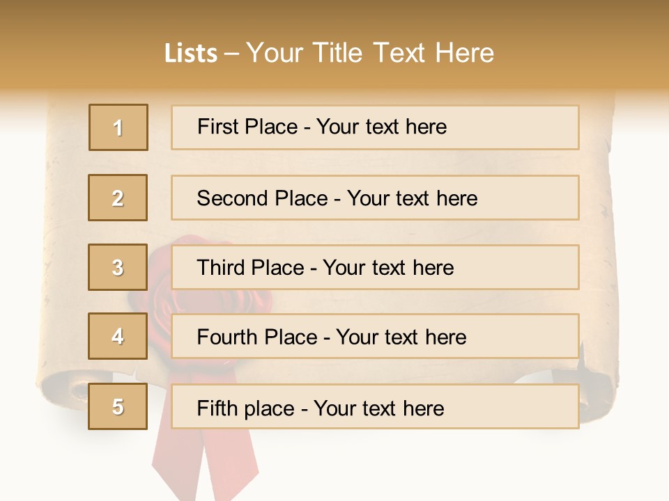 Ribbon Sheet White PowerPoint Template