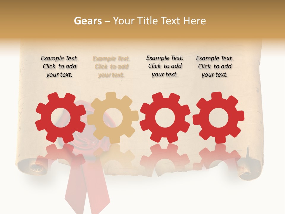 Ribbon Sheet White PowerPoint Template