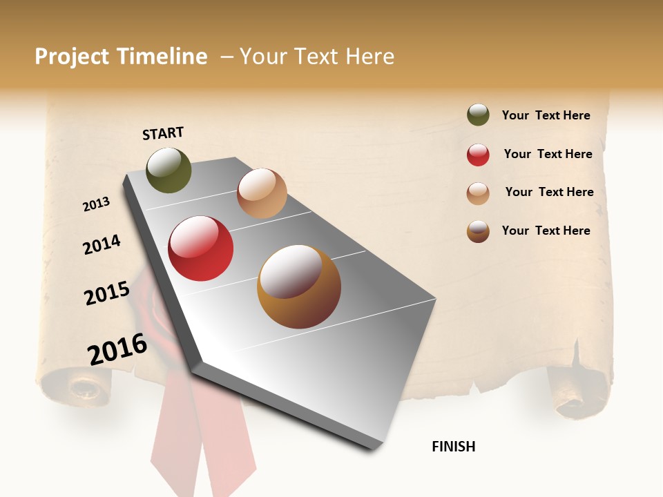 Ribbon Sheet White PowerPoint Template
