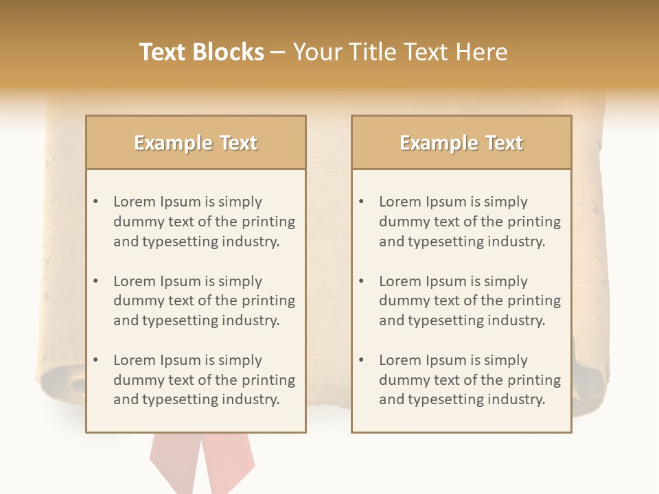 Ribbon Sheet White PowerPoint Template