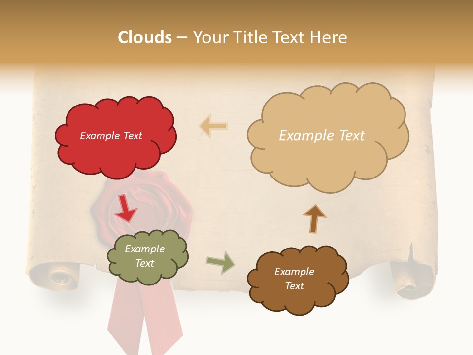 Ribbon Sheet White PowerPoint Template