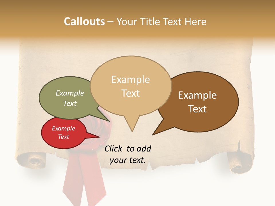 Ribbon Sheet White PowerPoint Template