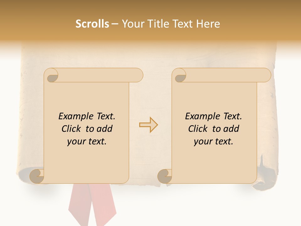 Ribbon Sheet White PowerPoint Template