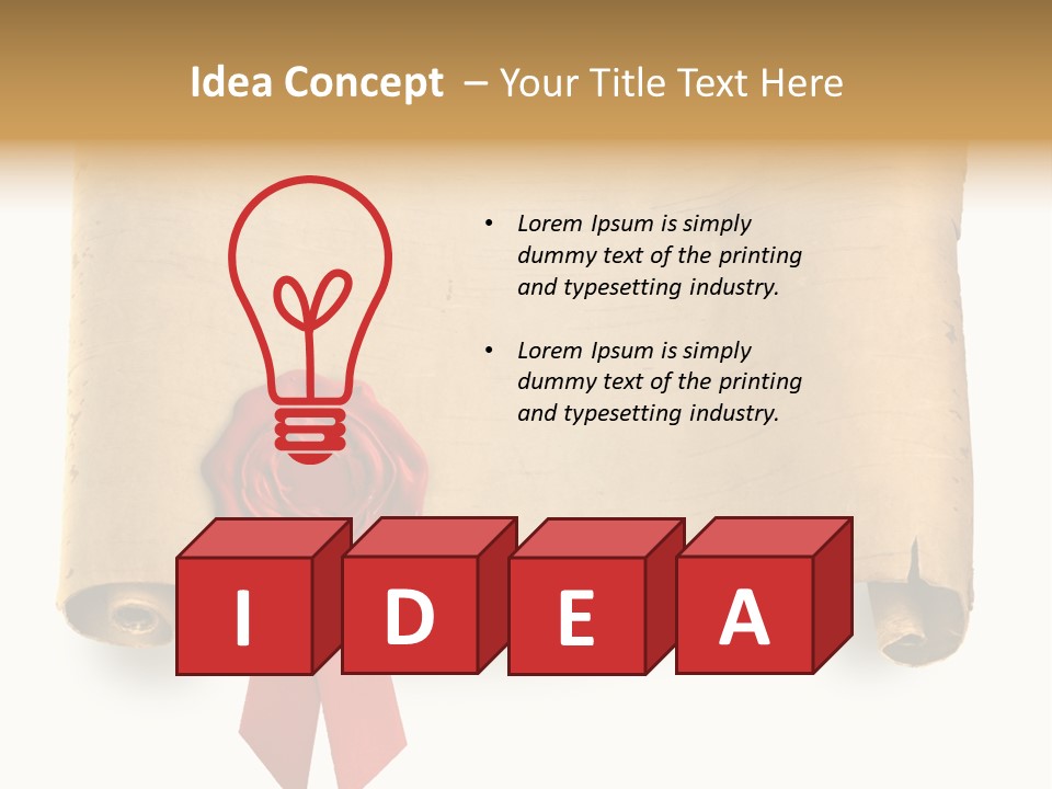 Ribbon Sheet White PowerPoint Template