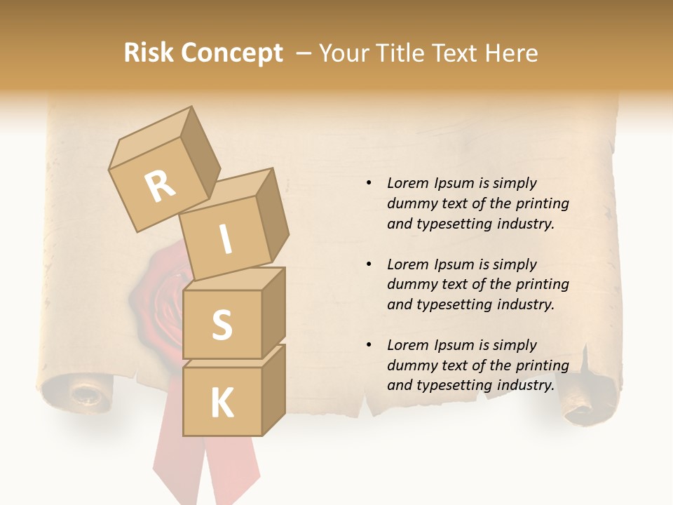 Ribbon Sheet White PowerPoint Template