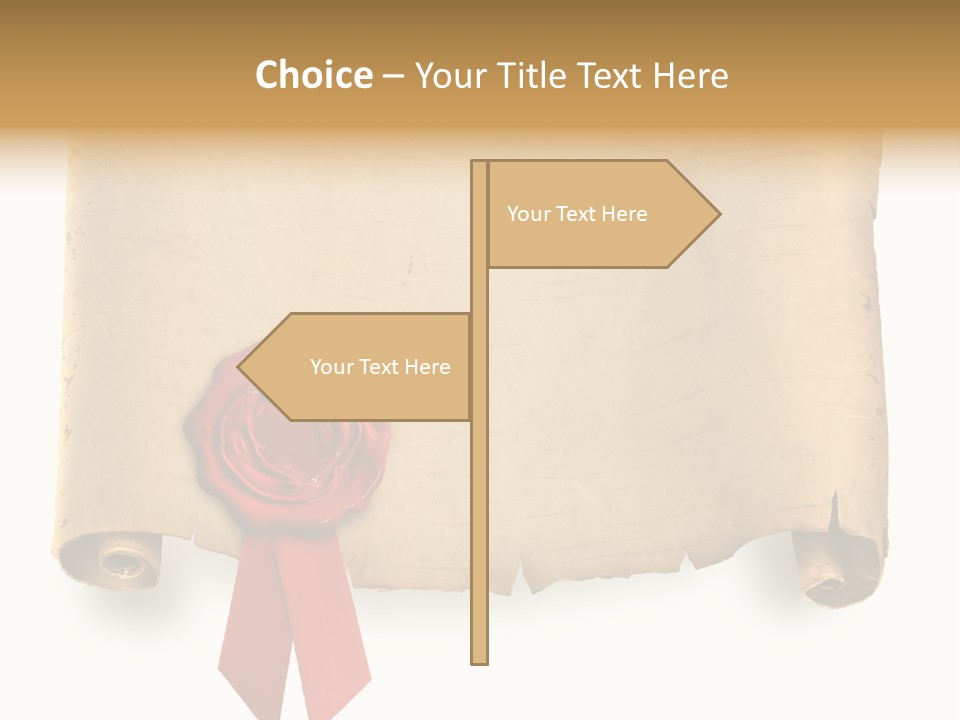 Ribbon Sheet White PowerPoint Template