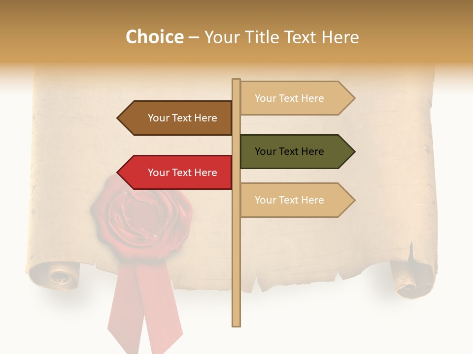 Ribbon Sheet White PowerPoint Template