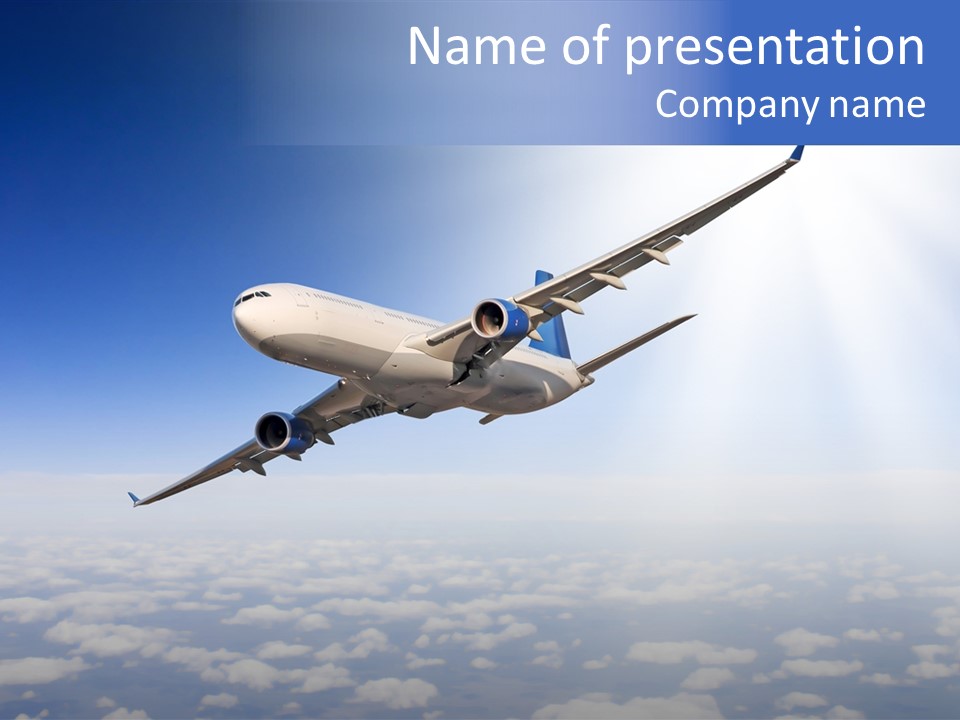 Glow Symbol Aircraft PowerPoint Template