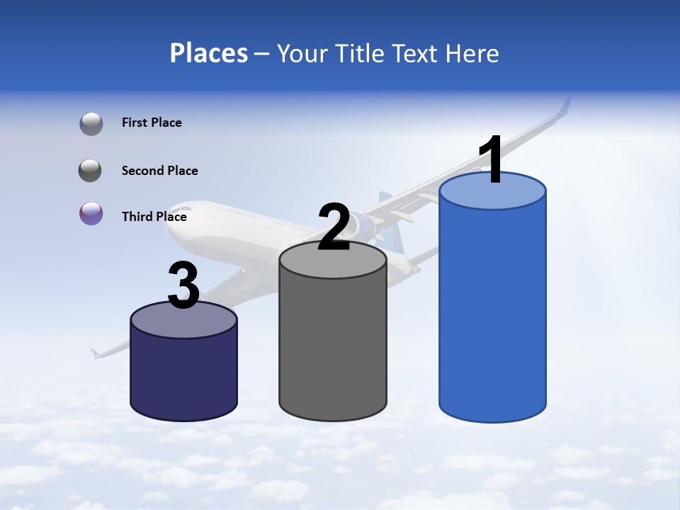 Glow Symbol Aircraft PowerPoint Template