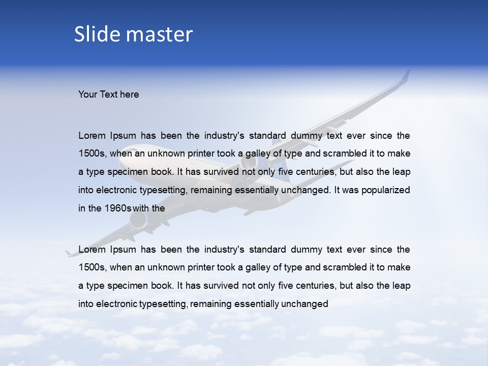 Glow Symbol Aircraft PowerPoint Template