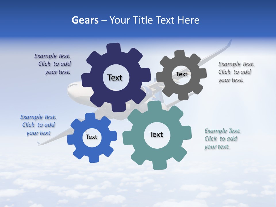 Glow Symbol Aircraft PowerPoint Template