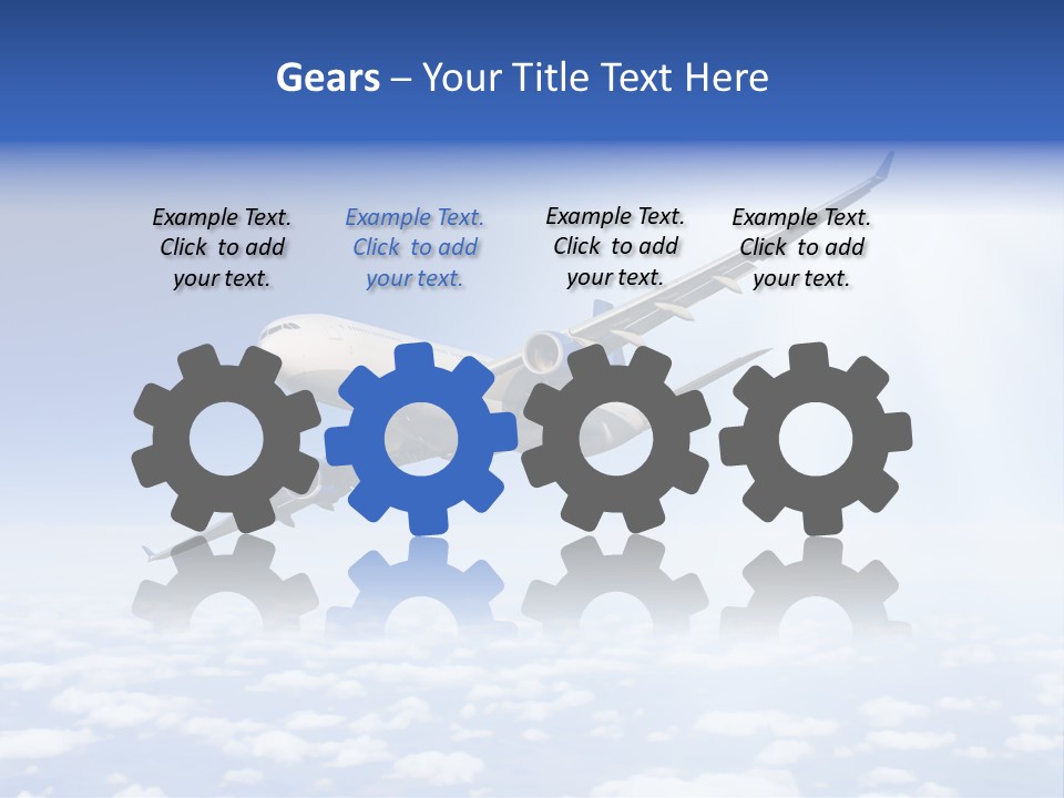 Glow Symbol Aircraft PowerPoint Template