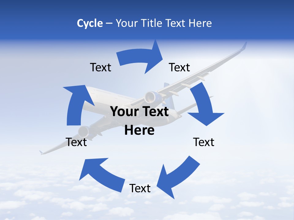 Glow Symbol Aircraft PowerPoint Template