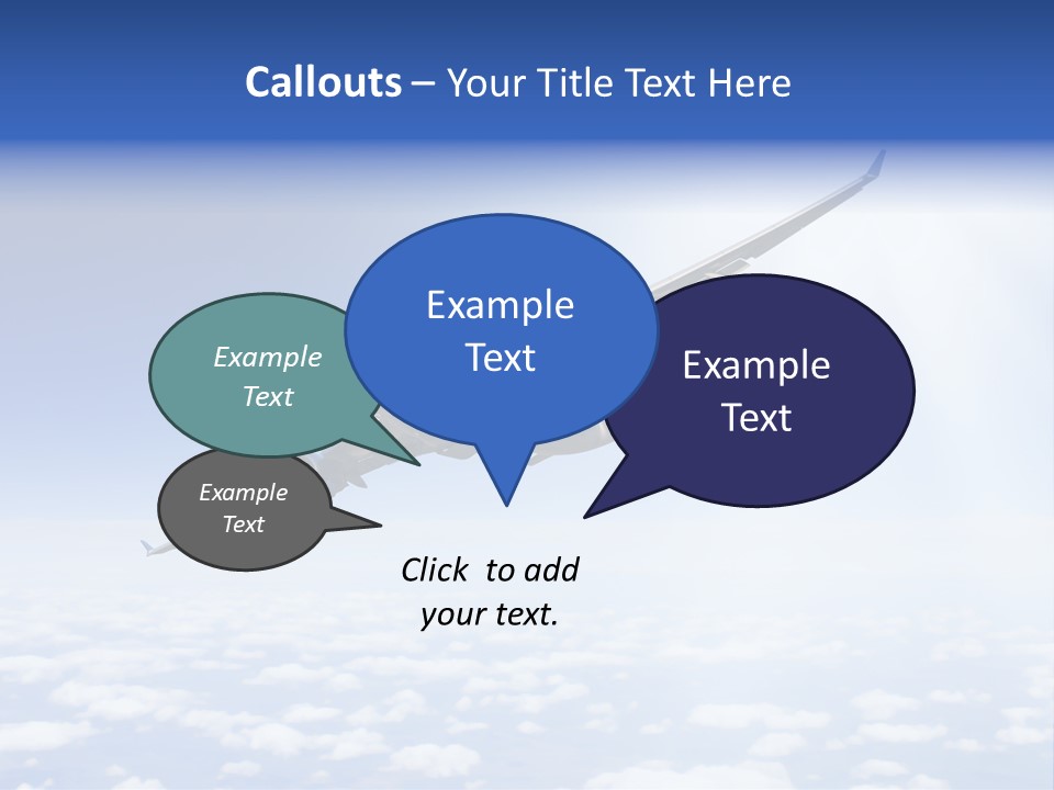 Glow Symbol Aircraft PowerPoint Template