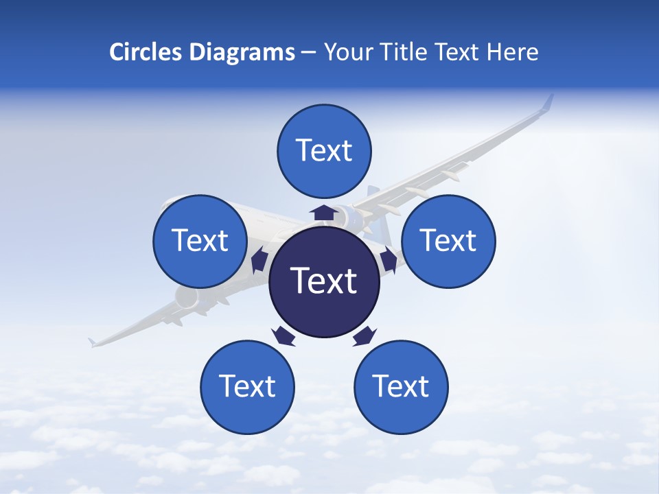 Glow Symbol Aircraft PowerPoint Template