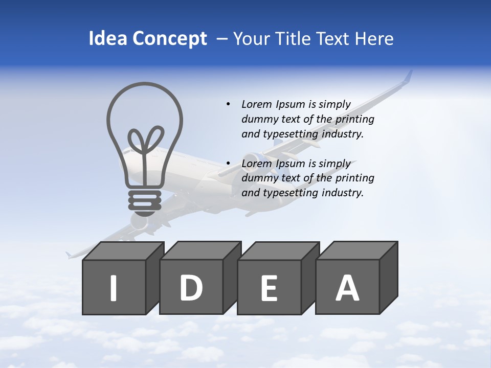 Glow Symbol Aircraft PowerPoint Template