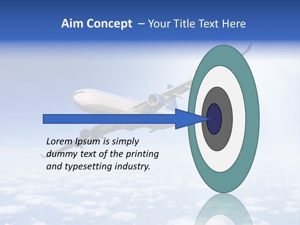 Glow Symbol Aircraft PowerPoint Template
