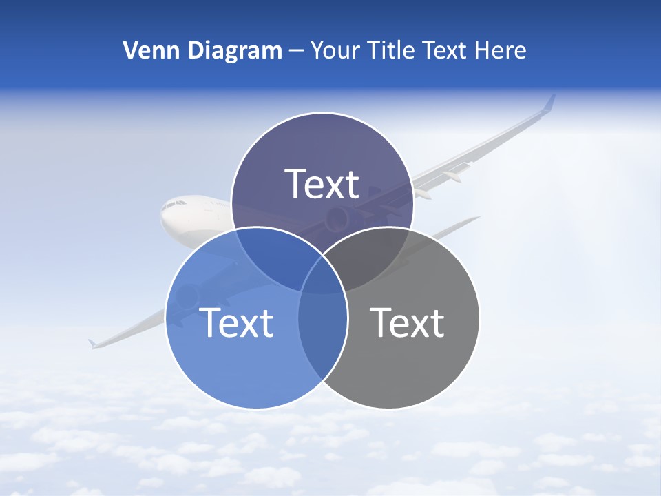 Glow Symbol Aircraft PowerPoint Template