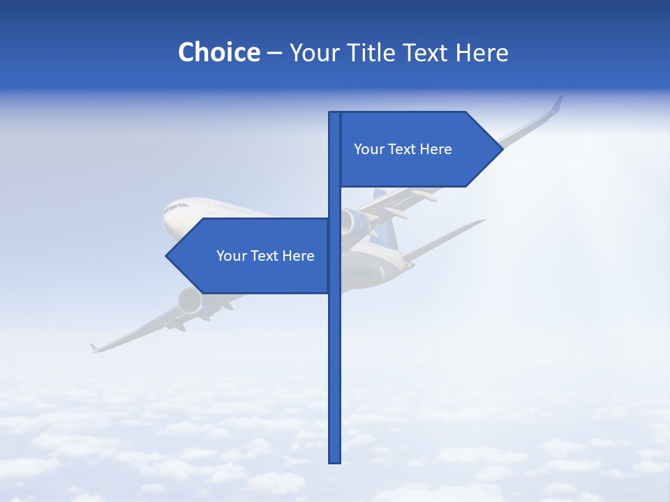 Glow Symbol Aircraft PowerPoint Template