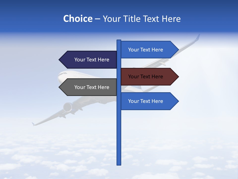 Glow Symbol Aircraft PowerPoint Template