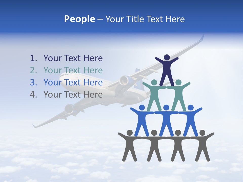 Glow Symbol Aircraft PowerPoint Template