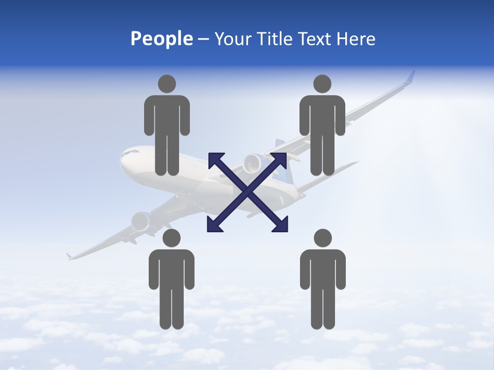 Glow Symbol Aircraft PowerPoint Template