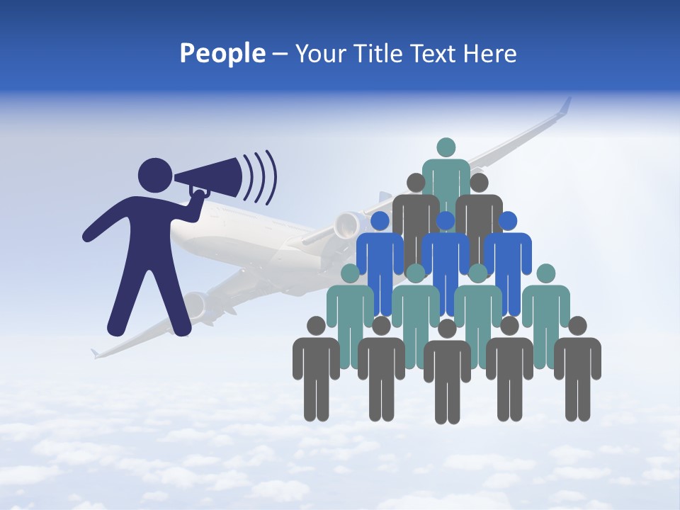 Glow Symbol Aircraft PowerPoint Template