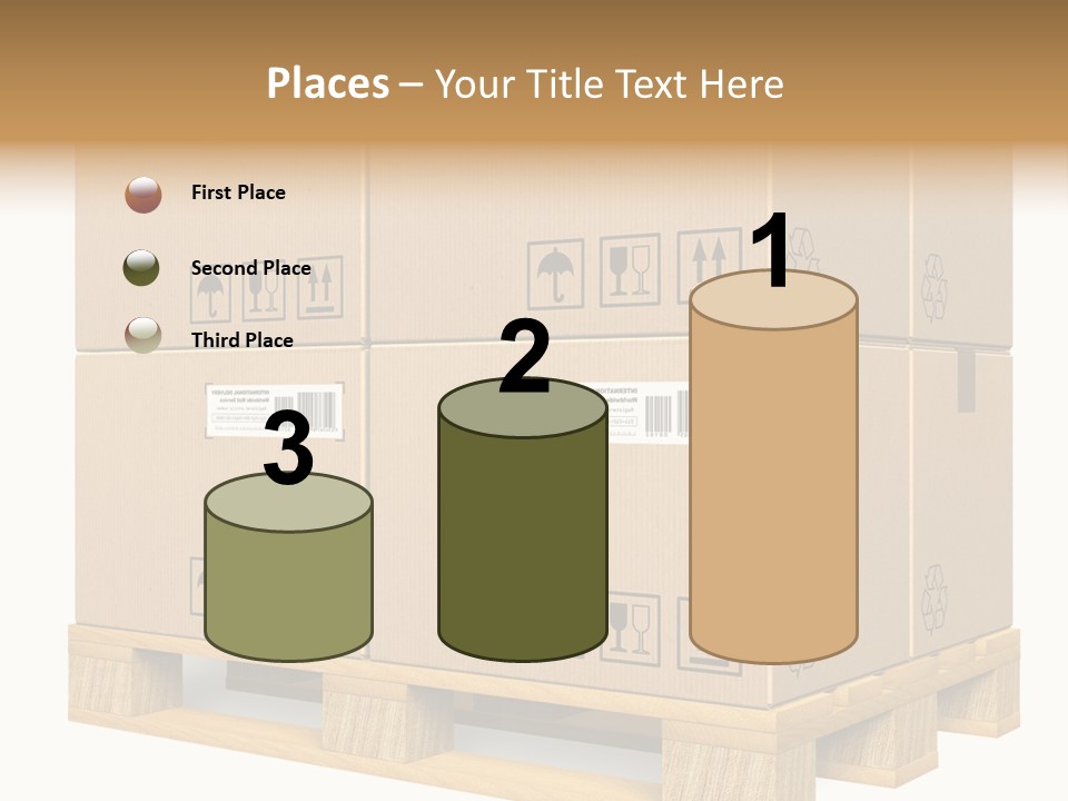 A Bunch Of Boxes Sitting On Top Of A Wooden Pallet PowerPoint Template