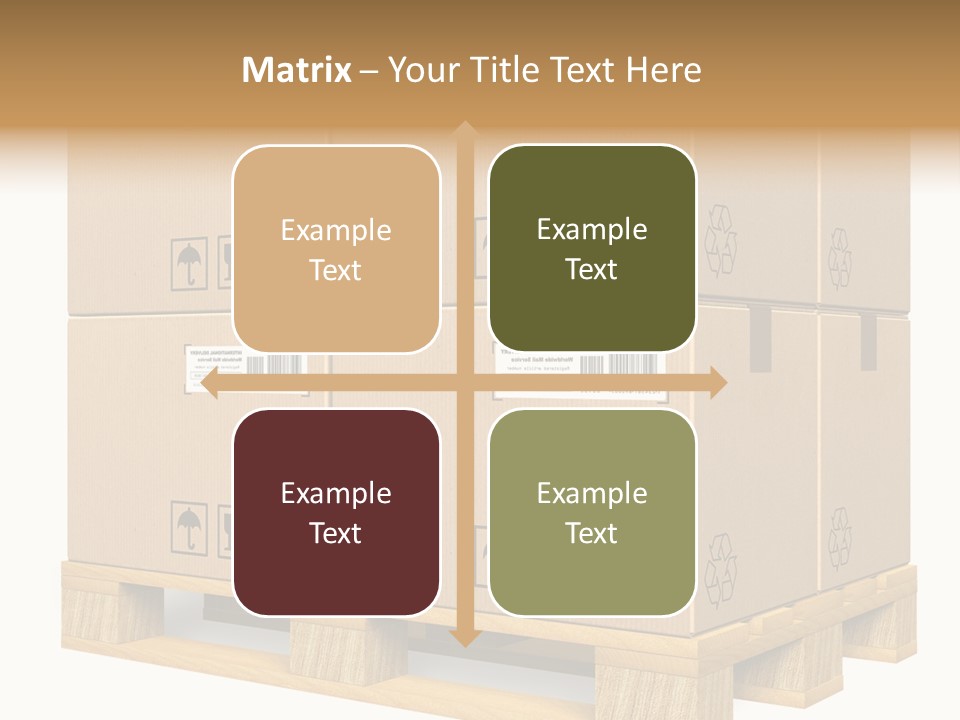 A Bunch Of Boxes Sitting On Top Of A Wooden Pallet PowerPoint Template