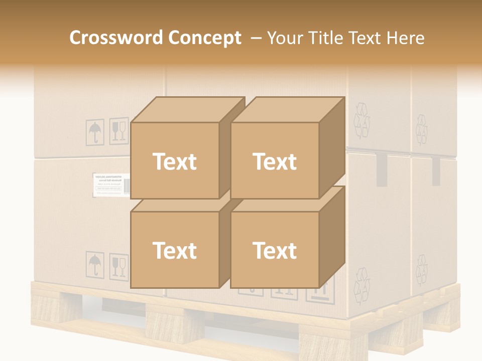 A Bunch Of Boxes Sitting On Top Of A Wooden Pallet PowerPoint Template